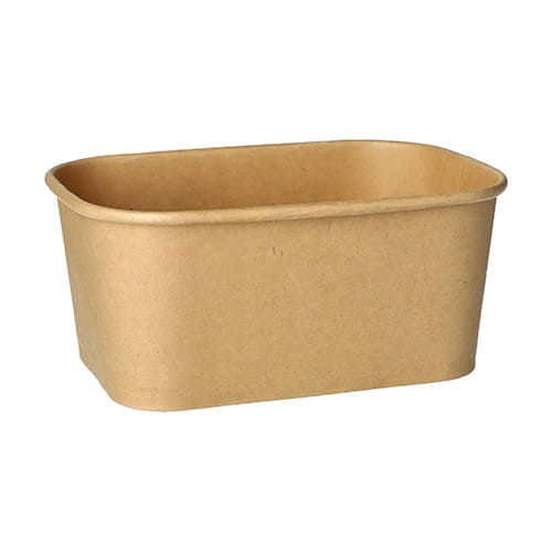 Pojemnik papierowy, prostokątny, kraft, 173 x 123 x 75 mm, 1000 ml