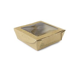 Opakowanie na ciasta, pasty, z okienkiem PLA 12 x 12 x 4,5 cm, 650 ml