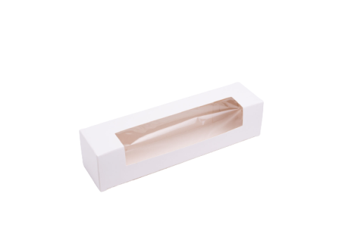 Pudełko na ciastka, makaroniki, z oknem - 20 x 4,5 x 4,5 cm