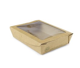 Opakowanie na ciasta, sałatki, z okienkiem PLA 18 x 13,5 x 4,5 cm, 1100 ml