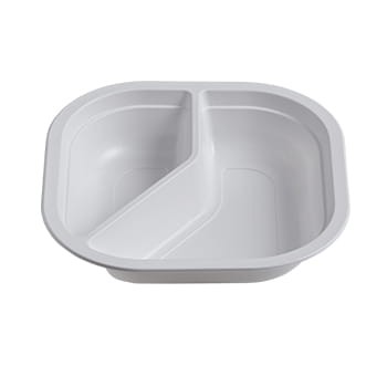 Talerz dwudzielny, głęboki, do zgrzewania, z tworzywa mater-bi, 18 x 18 x 3,5 cm