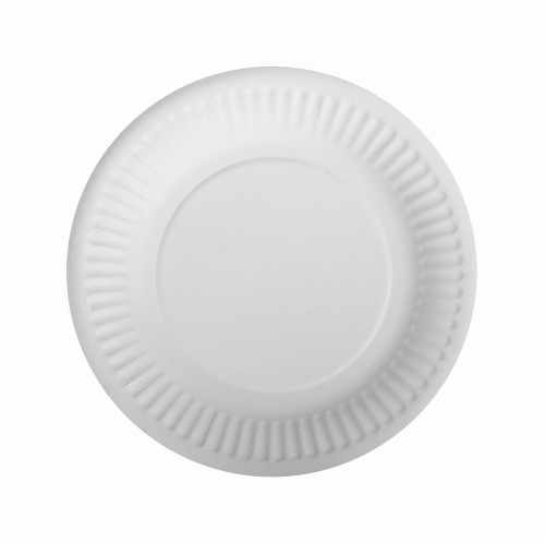 Talerz papierowy, biały, fi 15 cm
