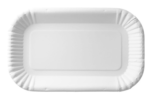 Tacka papierowa, owalna, biała - 23 x 15 x 2 cm