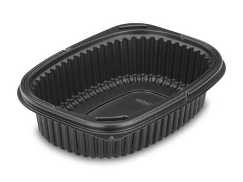 Pojemnik z PP, czarny - 19 x 14 x 4,8 cm, 600 ml