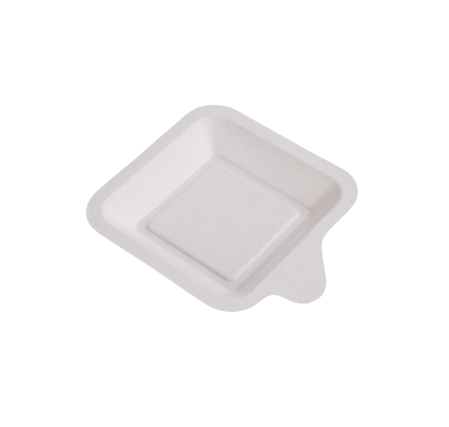 Tacka na ciastko z trzciny cukrowej, biała, 133 x 113 mm