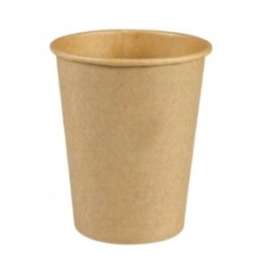 Kubek 100% papierowy, kraft, fi 80 mm, 250 ml (paczka 100 szt.)