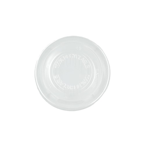 Pokrywka płaska z rPET, okrągła przezroczysta, fi 117 mm