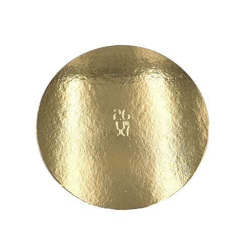 Złoty krążek pod tort fi 26 cm