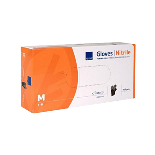 Rękawiczki nitrylowe bezpudrowe, czarne, rozmiar M