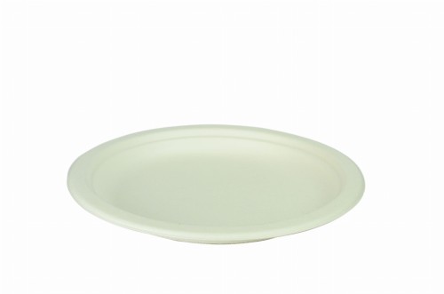 Talerz z trzciny cukrowej, biały, okrągły fi 17 cm