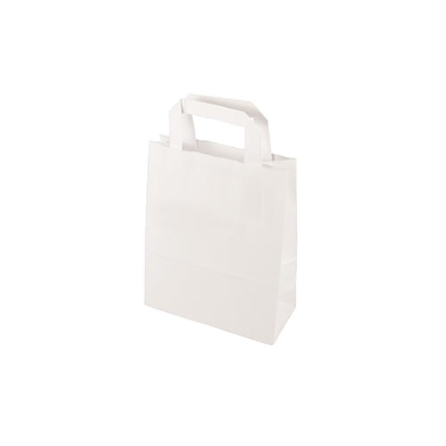 Torba papierowa biała - 18 cm x 10 cm x 22 cm