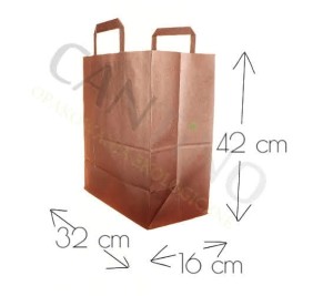 Torba papierowa, kraft - 32 x 16 x 42 cm (paczka 50 szt.)