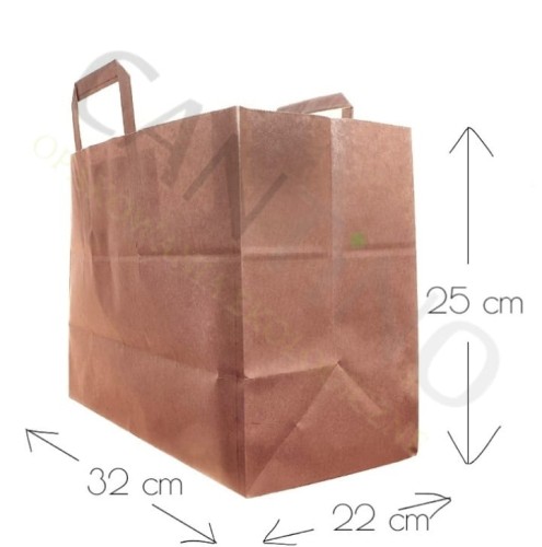 Torba papierowa kraft - 32 cm x 22 cm x 25 cm