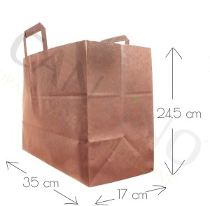 Torba papierowa, kraft - 35 x 17 x 24,5 cm (paczka 50 szt.)