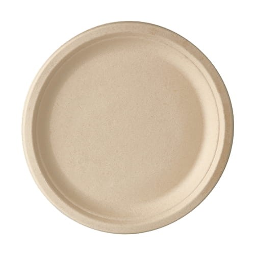 Talerz z trzciny cukrowej, kraft, fi 26 cm