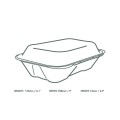 Opakowanie z trzciny cukrowej z pokrywką, 22,8 x 15,5 x 7,4 cm, 1000 ml