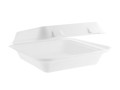 Opakowanie z trzciny cukrowej z pokrywką, 21,5 x 19,5 x 6,5 cm, 900 ml