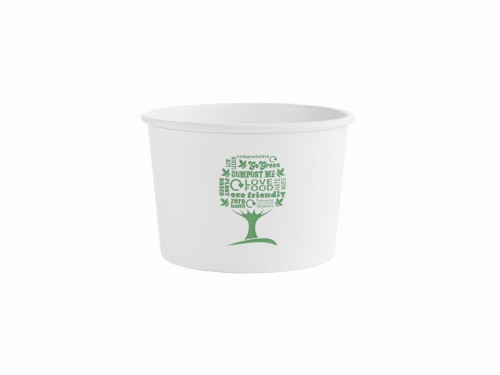 Pojemnik papierowy na zupy, desery, "Green Tree", fi 115 mm, 470 ml
