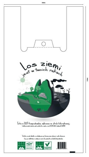 Kompostowalna reklamówka z PLA 30 x 55 cm