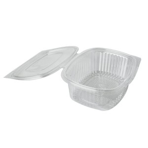 Pojemnik sałatkowy z PETu z przykrywką 750 ml  6,2 cm x 14,4 cm x 17,2 cm (paczka 50 szt.) 
